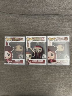 Funko Pop Disney’s Pirates Of The Caribbean Redd #423, Metallic Redd #423 & Jolly Roger #258 Bundle 