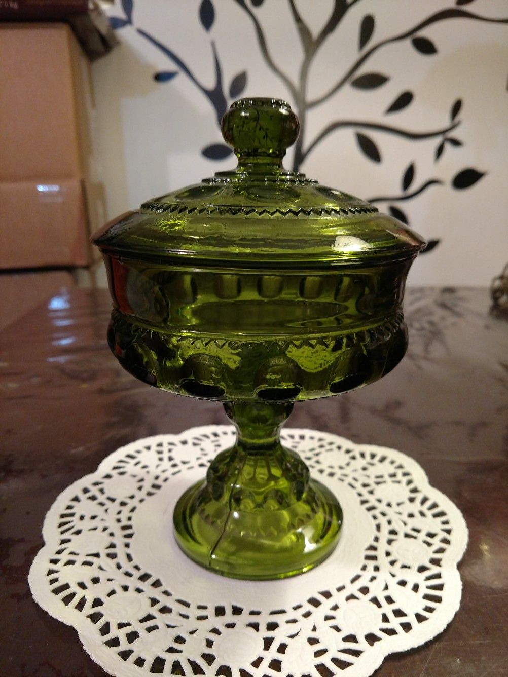 Vintage Footed Dish With Lid