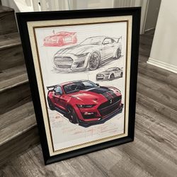 Mustang Shelby GT500 – Premium Framed Automotive Concept Art 