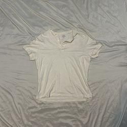 J.Crew Slub Cotton Short Sleeve Henley T-Shirt – Off-White (Men’s Large)