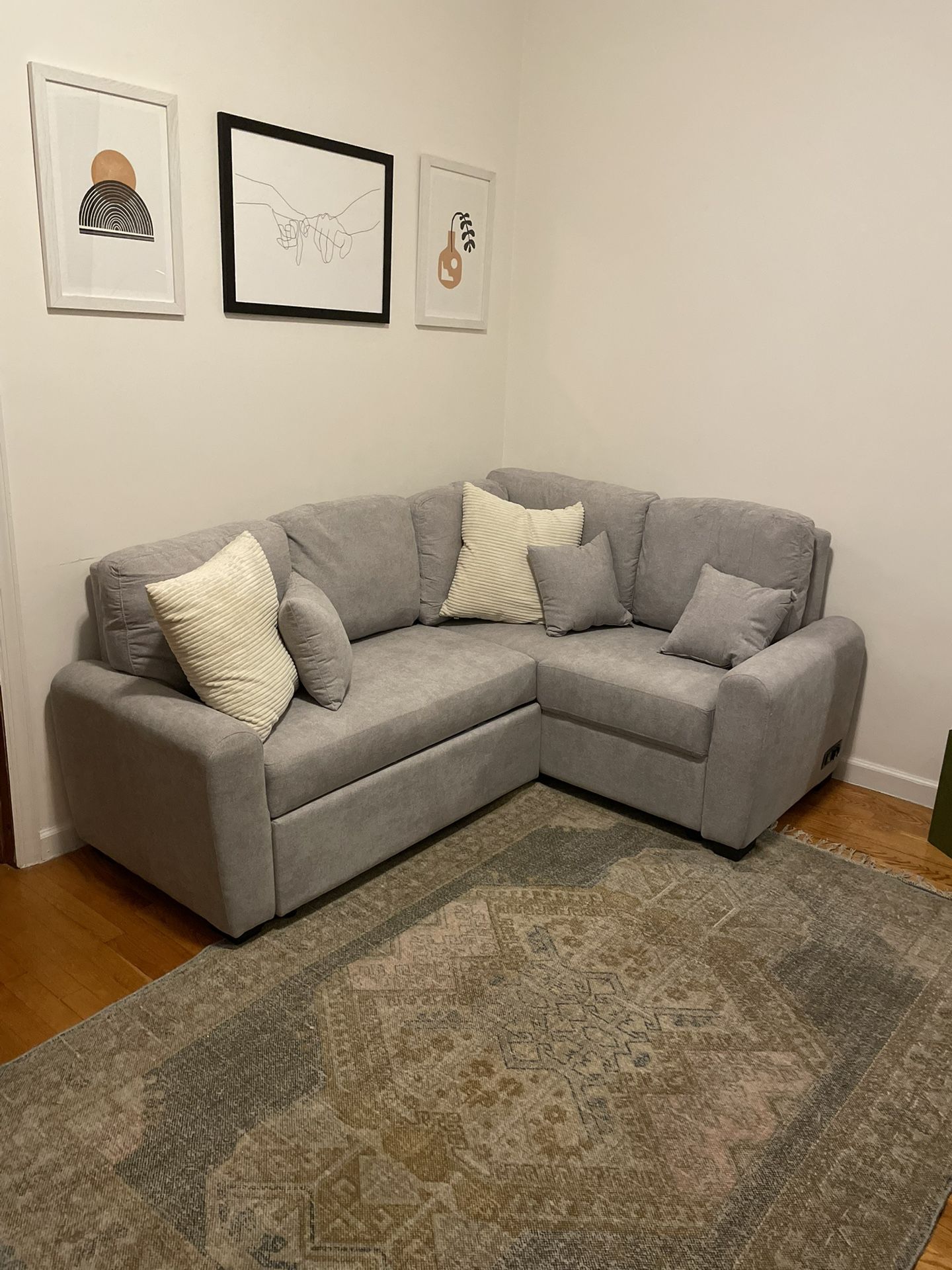 77” GREY SOFA BED COUCH