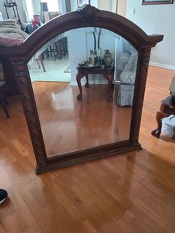 Large Arched wood mirror
