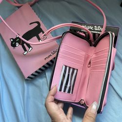 Marc Tetro Pink Kitty Crossbody Phone Wallet (brand New in box) 