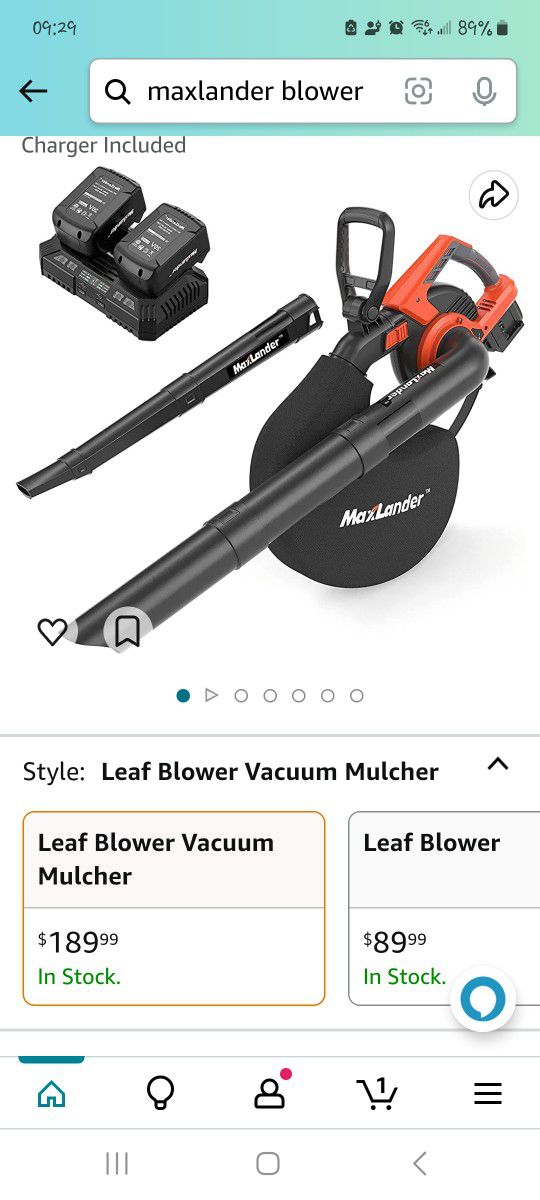  MAXLANDER 3 in 1 Cordless Leaf Blower & Vacuum with