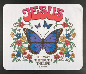 Jesus  Butterflies  Soft Gaming Mouse Pad Laptop Computer PC Optical MousePad - 9.5" x 7.9"