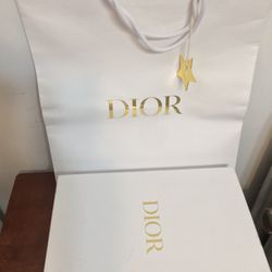 Dior Empty Shoe Box and Shopping Bag