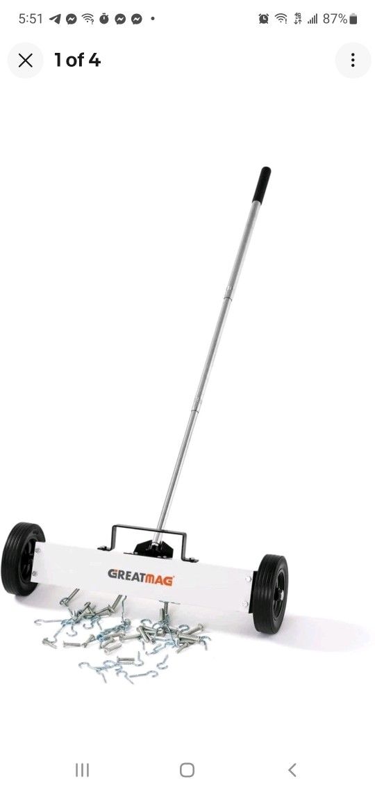 🆕 BRAND NEW 18" Magnetic Sweeper w/ Wheels – 45lb Pickup Strength