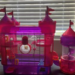Pink Castle Hamster Cage(cleaned)