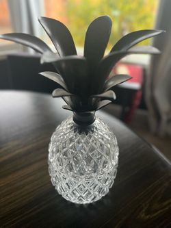 Castilian Imports bronze and crystal two piece pineapple dish.