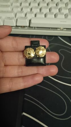 Gold nugget earrings
