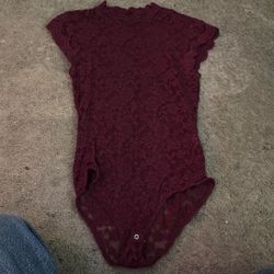 Completely Transparent Floral Women’s Violet One-Piece- Size Small