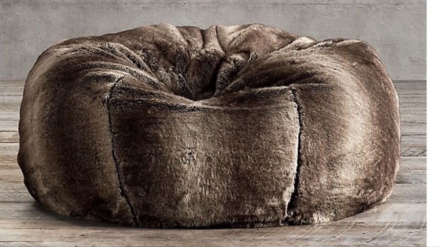 Restoration hardware faux mink bean bag chairs