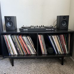 Mid-Century Style Vinyl / Media Console – DJ-Ready
