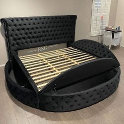 Take Home Pay Later Only $39 Down Payment 🌟 Delilah Black Color Velvet Upholstered Bed Frame With Storage Color Options 