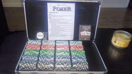 Poker Chips, cards, carrying case