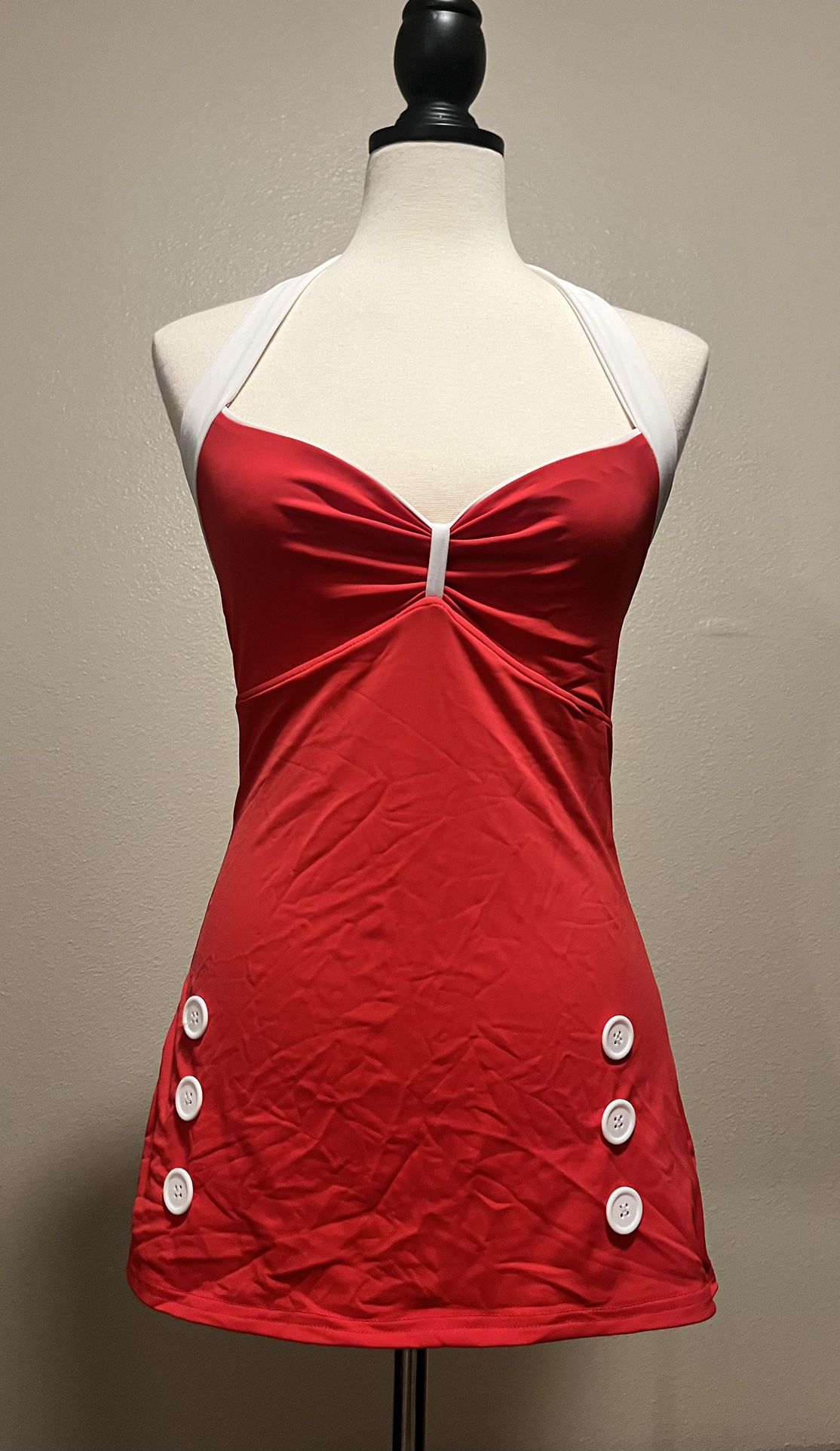 New Red Pinup Swimsuit Size Large 