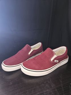 Vans Burgundy Slip Ons