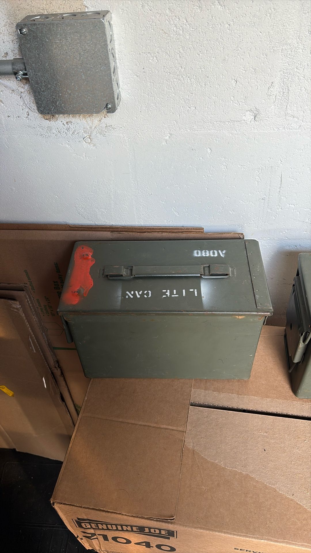 2 Ammo Vintage Army Water Tight Containers