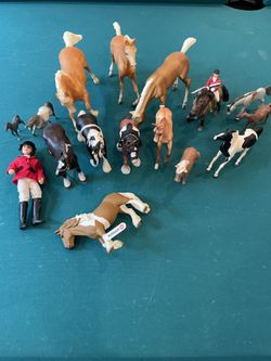 Lot of 14 Small Collectible Horse Figurines