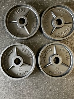 Pair of Kabuki 25lb Cast Iron WeightPlates