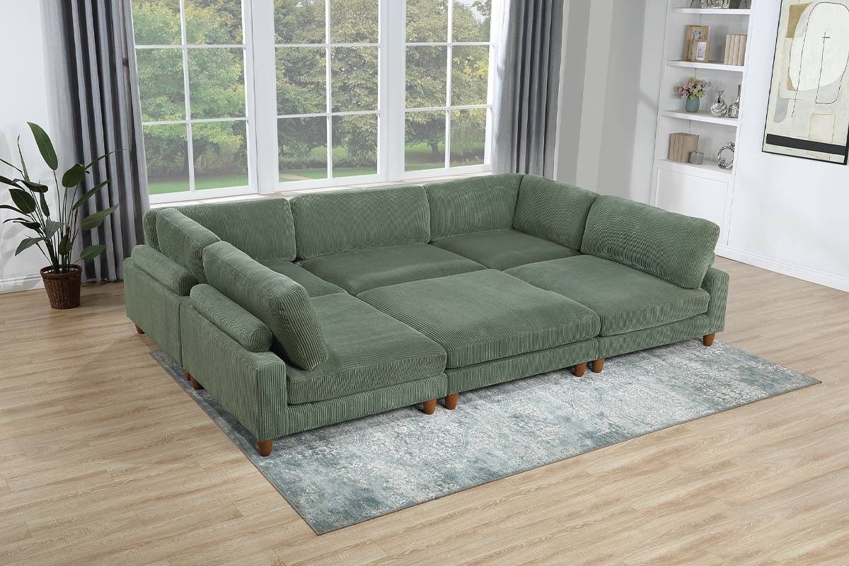 Green Modular Sectional Sofa Set