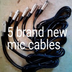 5 Brand New Mic Cables