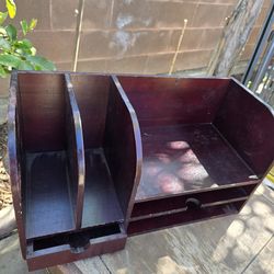 Wooden desk organizer