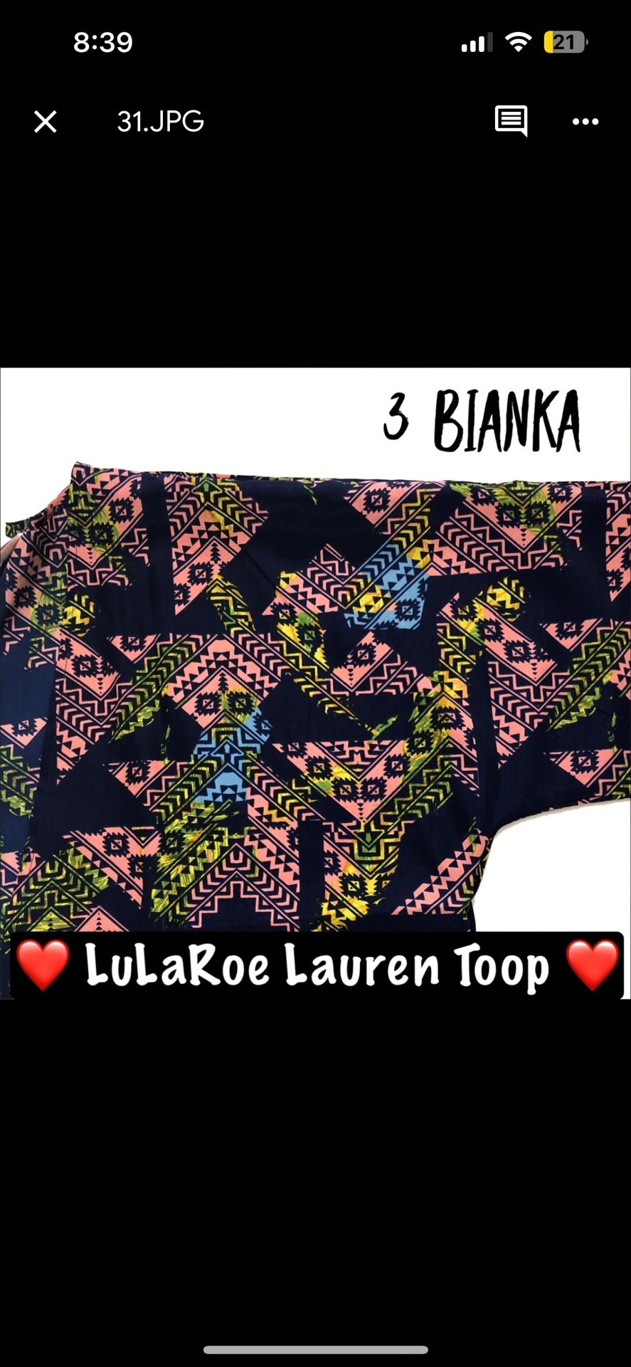 LuLaRoe Bianca