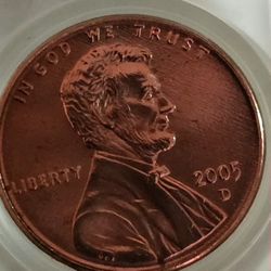 2005 D DOUBLED Die Obv Double Ear Lincoln Cent 