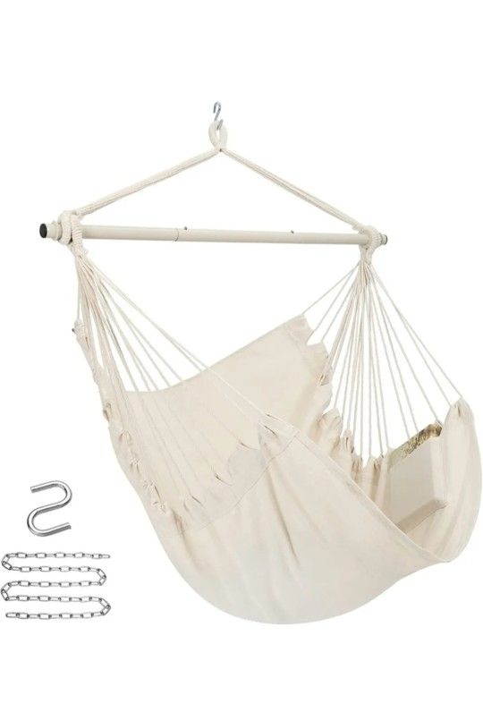 Y- STOP Hammock Chair Hanging Rope Swing Max 500 Lbs Hanging Chair 