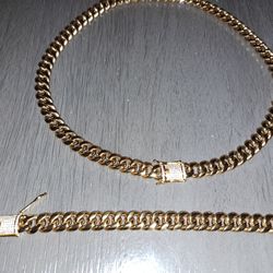 22 Inch/   Gold Plated Cuban Link 