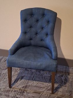 Blue Tufted Upholstered Accent Chair