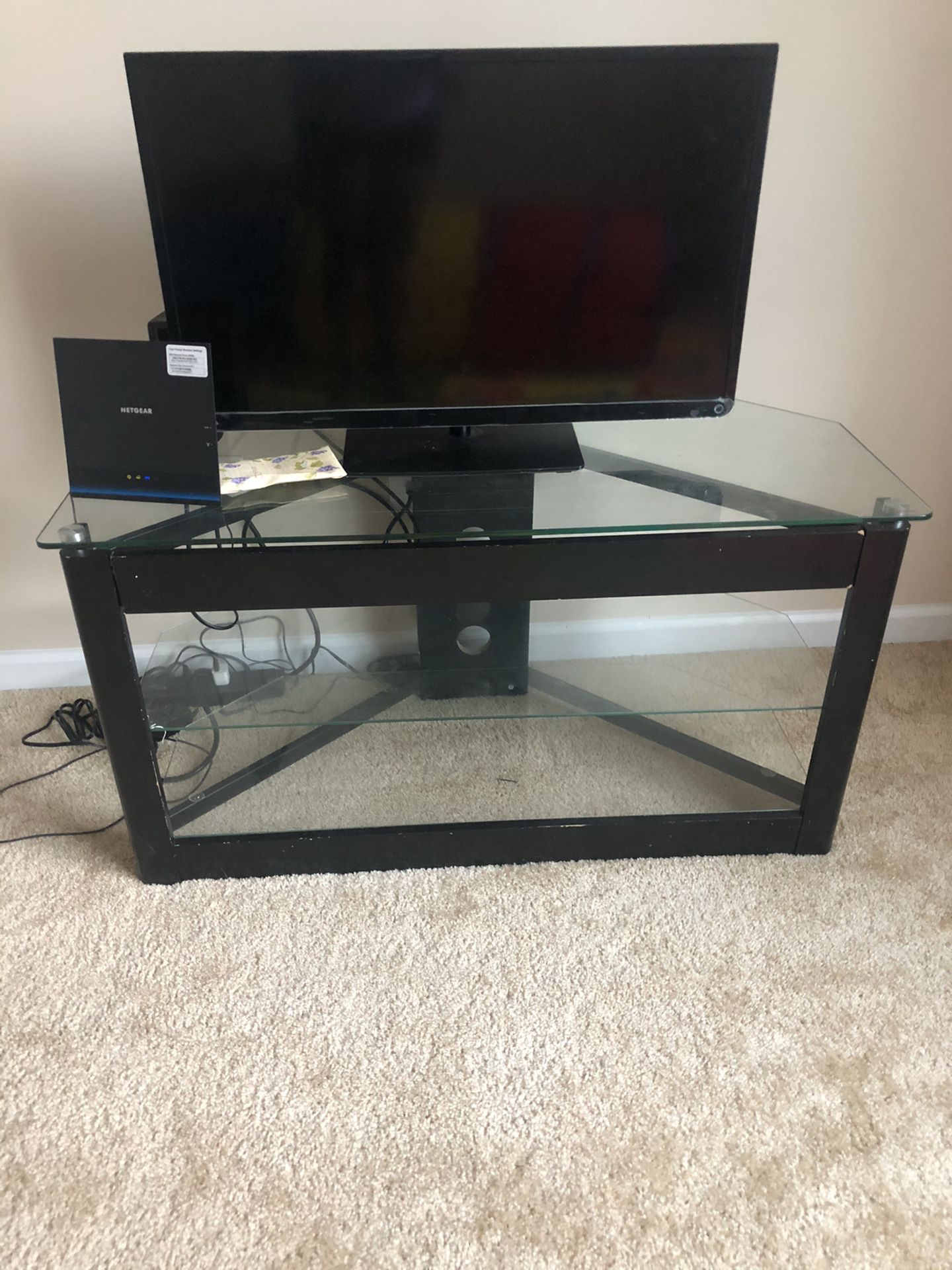 Glass tv stand