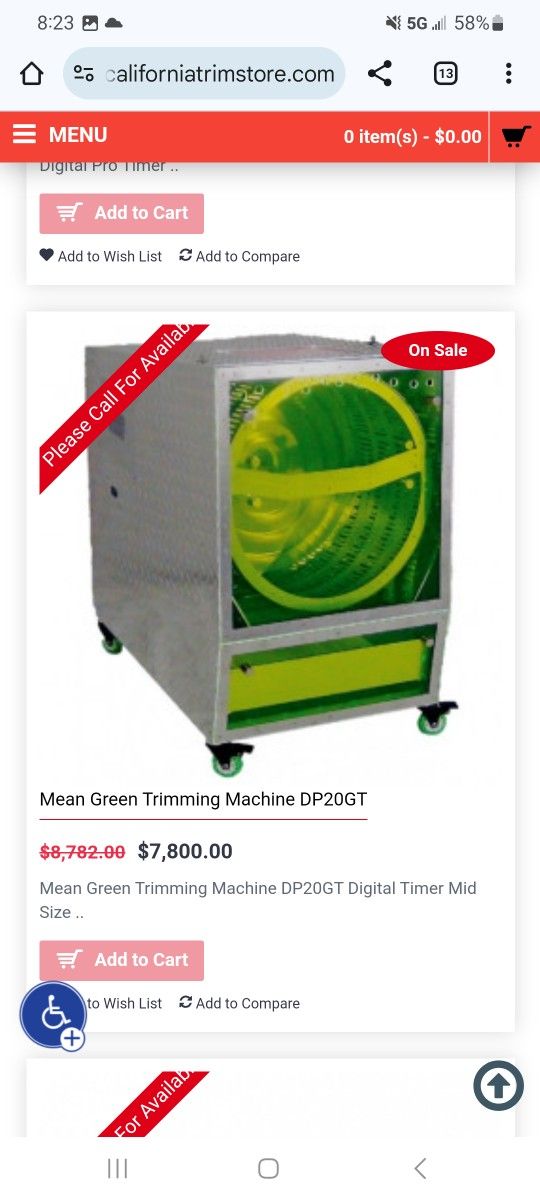 Mean Green TRIMMING machine