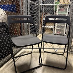 Set of 2 IKEA NISSE Folding Chairs - Black