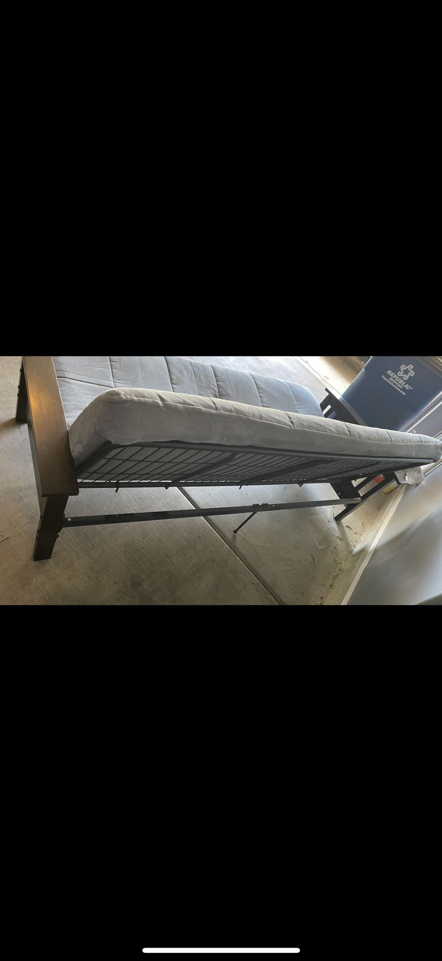 Queen Futon With Wooden/metal Frame
