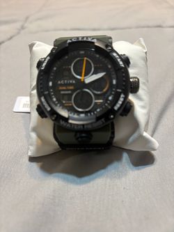 Activa Dual Time Analog Digital Sport Watch Green/Black – Brand New in Box
