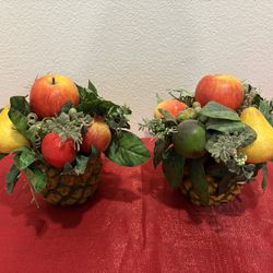 Set of 2 Hawaiian Pineapple Fruit Floral Artificial Plants - Home Decor - Decorative Accents - Simi 