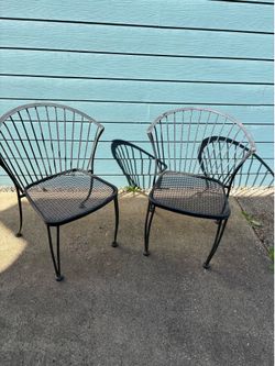 Black metal chairs