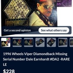 1996 Wheels Viper  Diamon Back  Missing Serial Number DALE EARNHARDT  #DA2 RARE  LE
