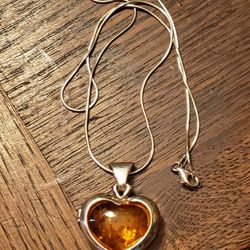 Sterling Amber Locket