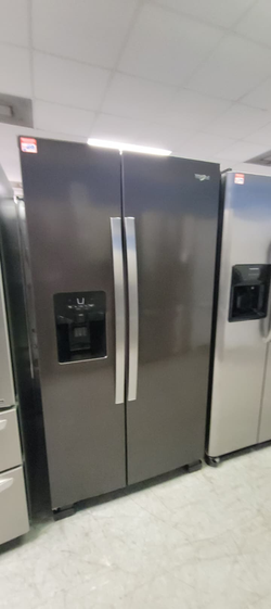 Whirlpool Side‑by‑Side Fridge – Black Stainless, Ice & Water