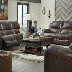 Rackingburg Mahogany Power Reclining Set

