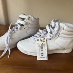 Reebok Lifestyle Freestyle Hi High Top Size 5.5 Women Narrow 