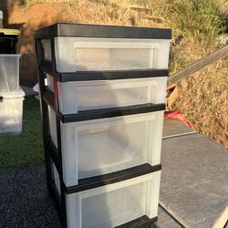 IRIS Plastic Rolling Storage Cart with Drawers and organizer top.