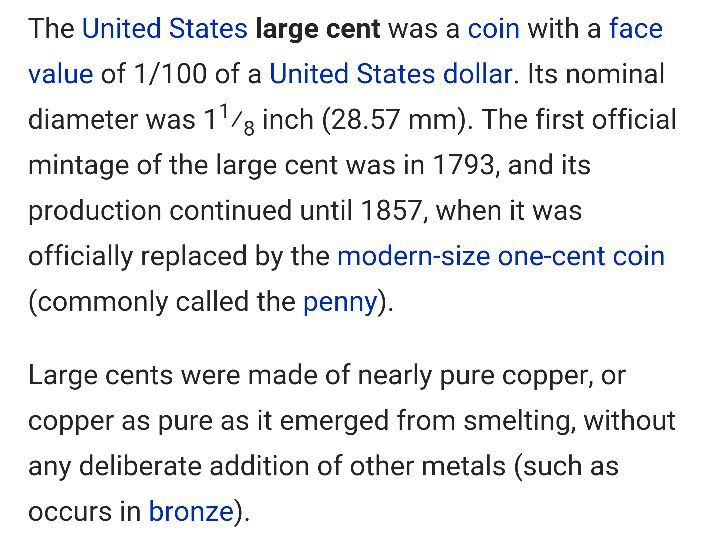 United States large cent