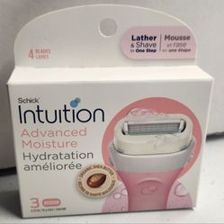 Schick Intuition Advanced Moisture Women's Razor Refills, 3 Ct, Lather & Shave In One Step