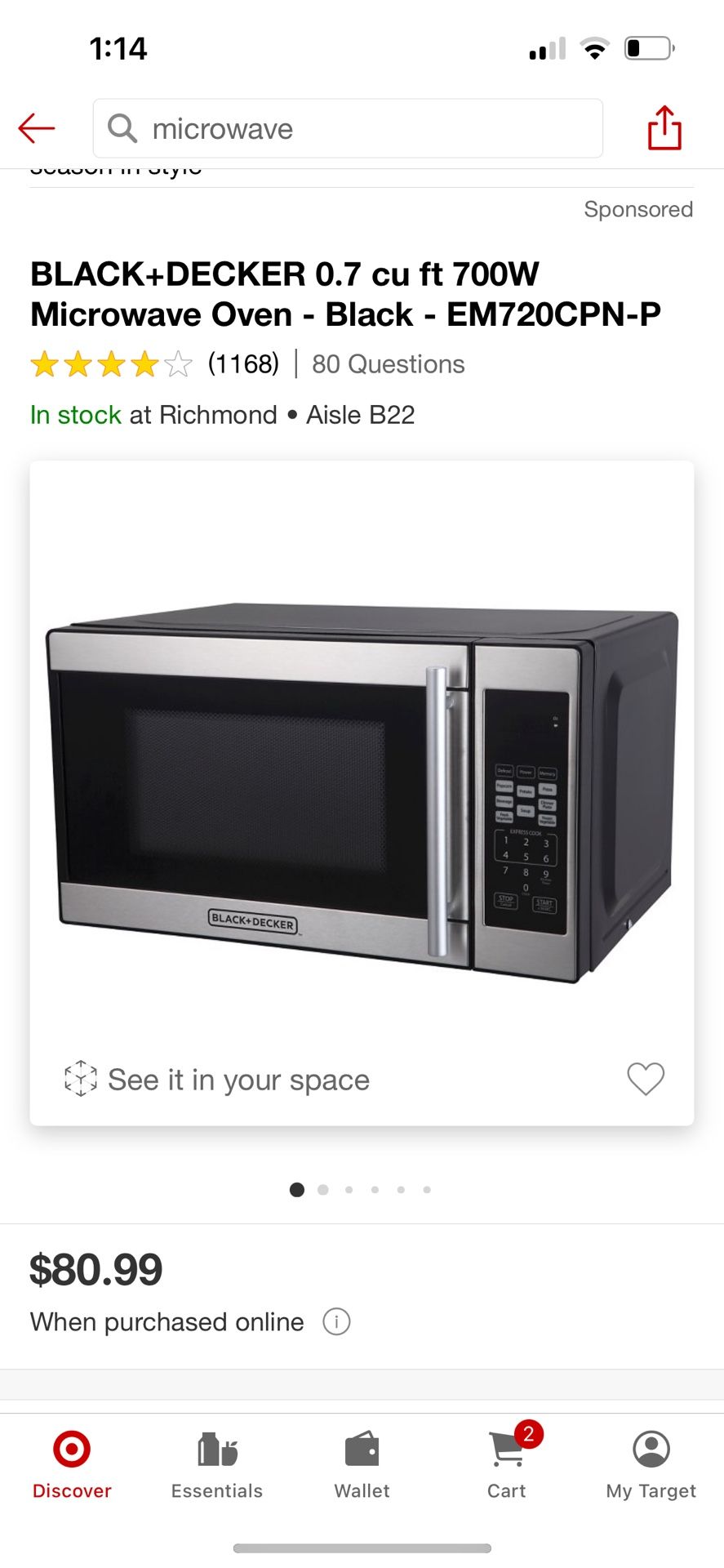 Black + Decker Microwave