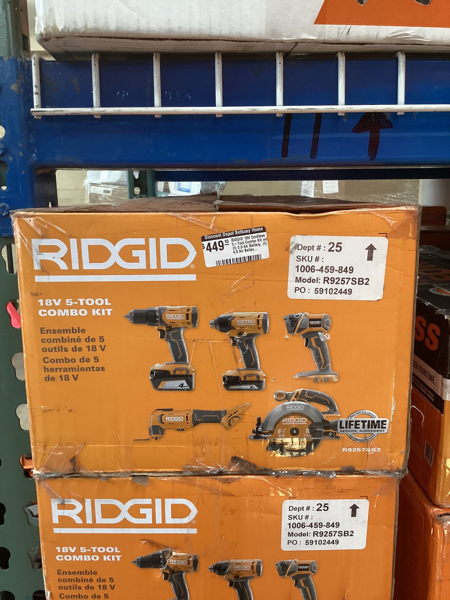 RIDGID 18V Cordless 5 Tool Combo Kit with 1 2.0 Ah Battery 1