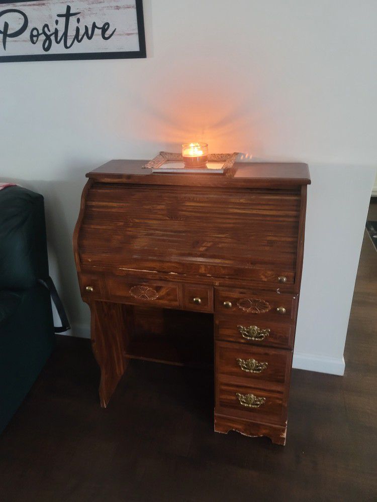 Antique Armoire Desk Real Oak
